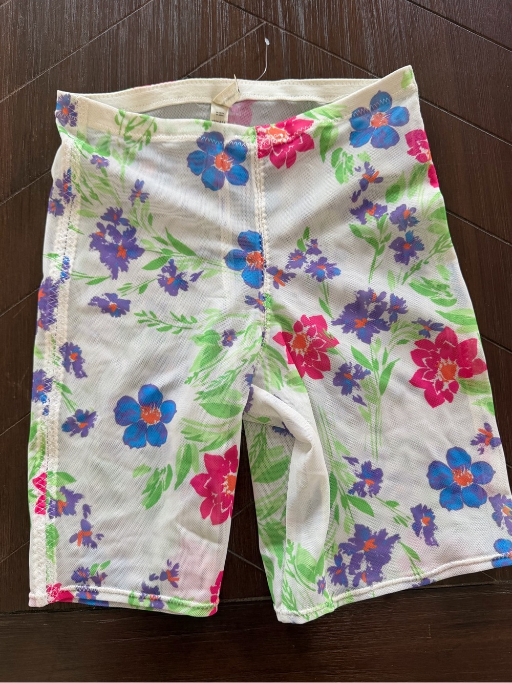 Intimately Free People White Floral Sheer Mesh Shorts Size XS